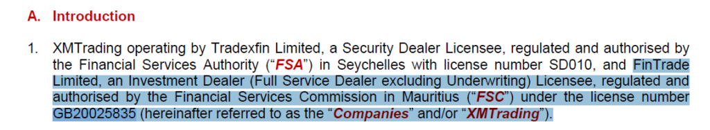 Fintrade Limited:モーリシャスFSC・GB20025835の記載(公式PDF)